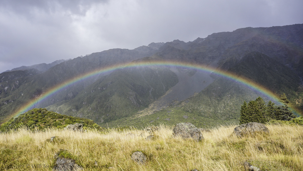 Hooker Valley Rainbow: Photograph by Will Tenney